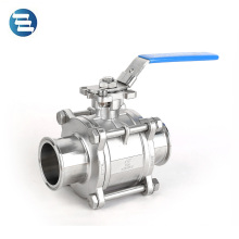 Sanitary Stainless Steel Non Retention clamp Three Pieces Ball Valve